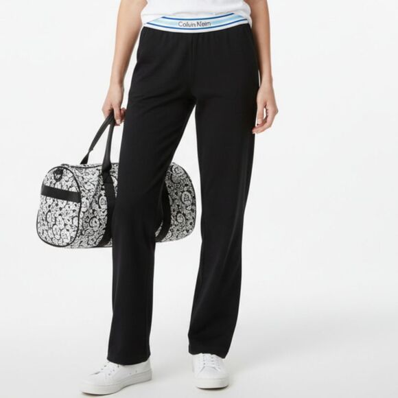 Calvin Klein Pants - Calvin Klein CK Black Terry Cloth Athleisure Lounge  Pants‎ NEW M